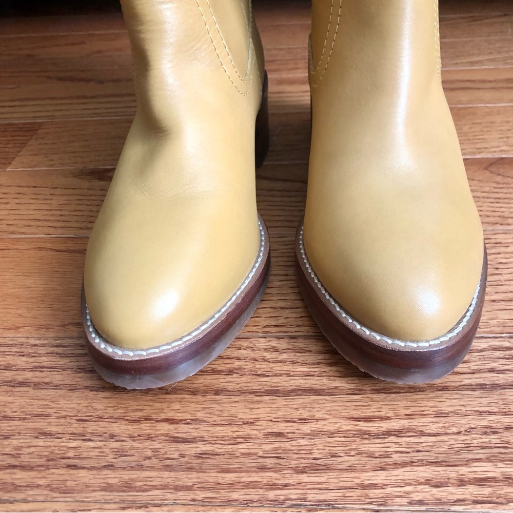 Frye Camryn Tall Pull On Boots light yellow "banana" leather Women’s Size 8 NWT - Picture 10 of 16